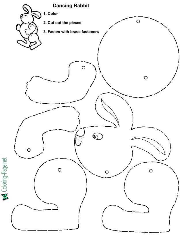 Rabbit Cut-out Child Activity Worksheets