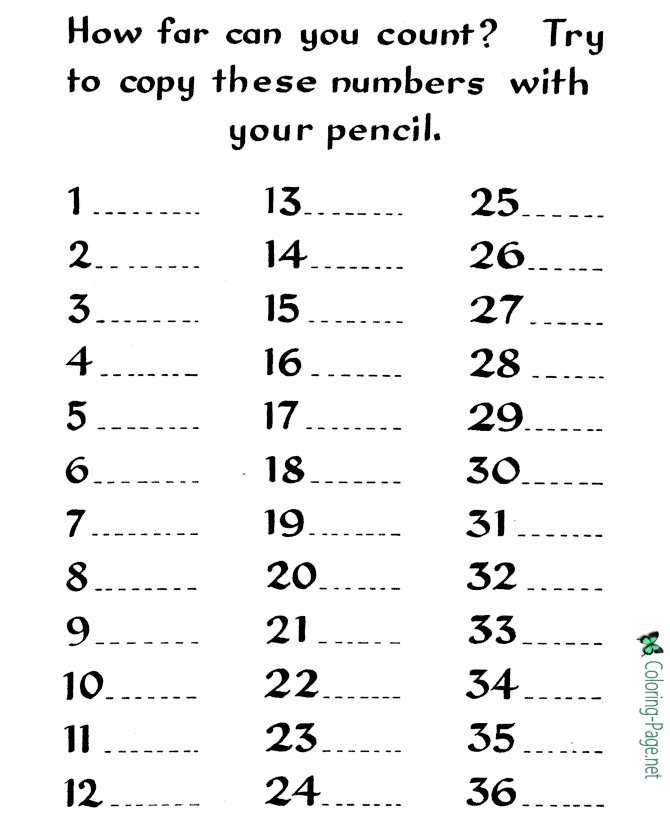 Printable Counting Worksheets Write Numbers