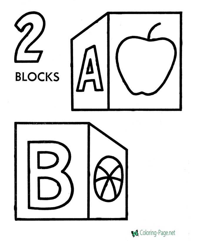 Printable Counting Worksheets 2 Blocks