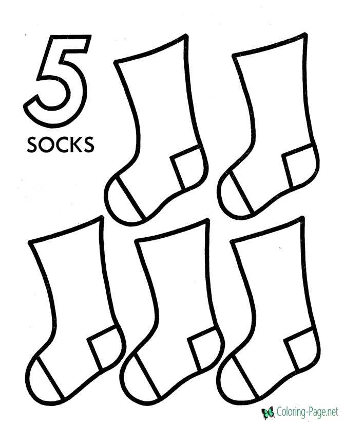 Printable Counting Worksheets 5 Socks
