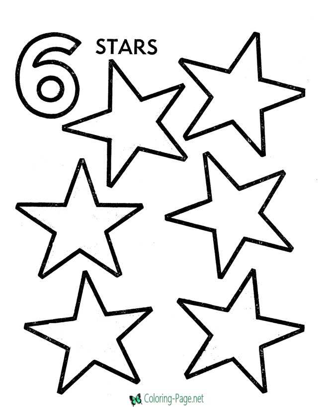 Printable Counting Worksheets 6 Stars