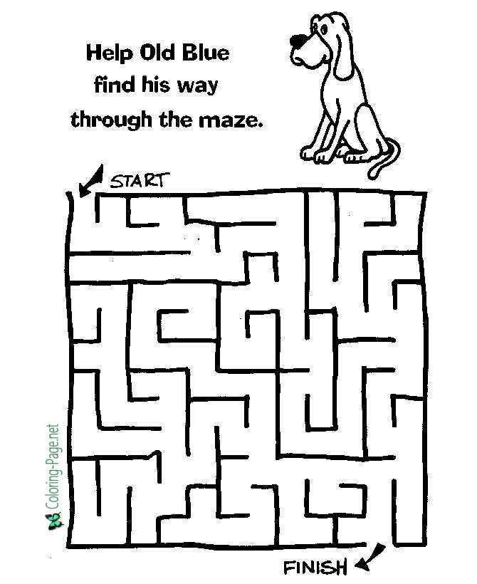 Kids maze to print