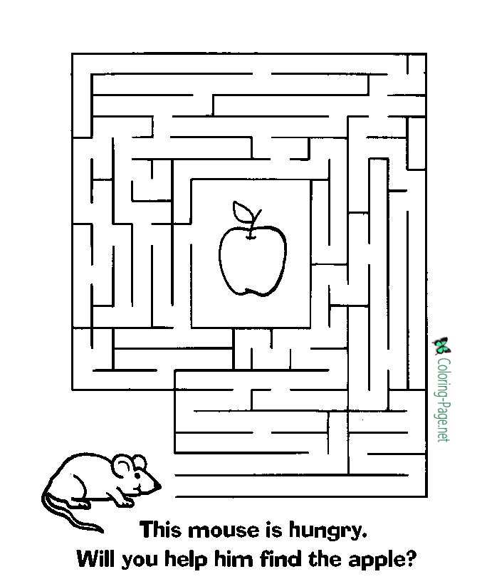 Printable Apple Mazes
