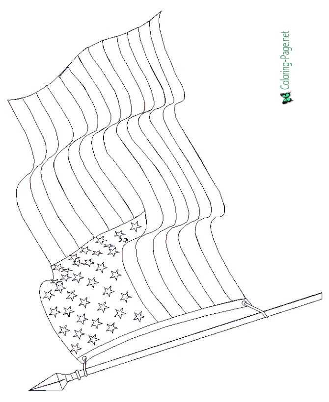 4th of July Coloring Pages - American Flag