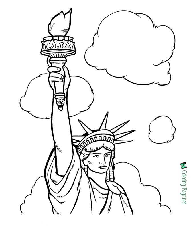 4th of July Coloring Pages - Statue of Liberty