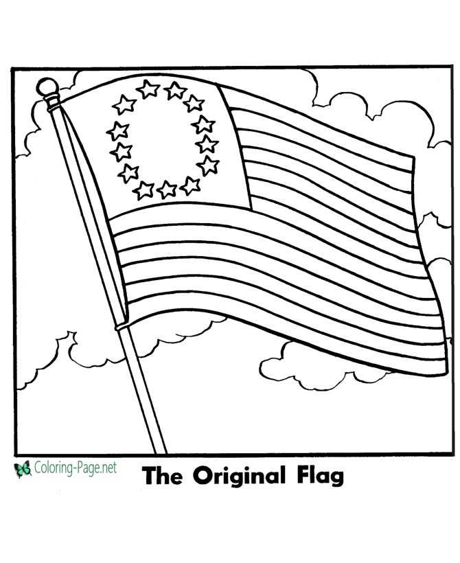 American Flag Coloring Page 01