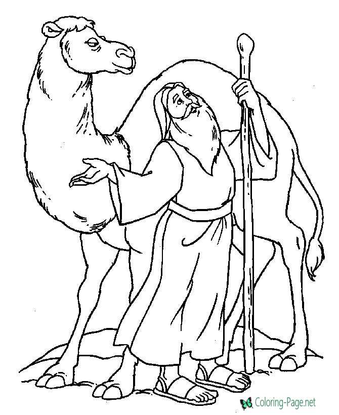 Moses in Desert - Bible Coloring Pages