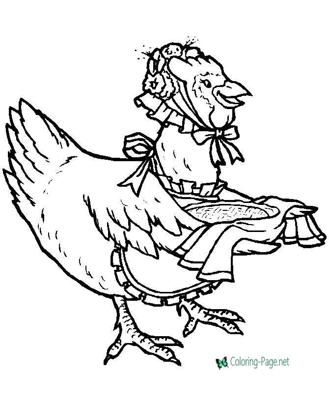 Hen Bird Coloring Pages