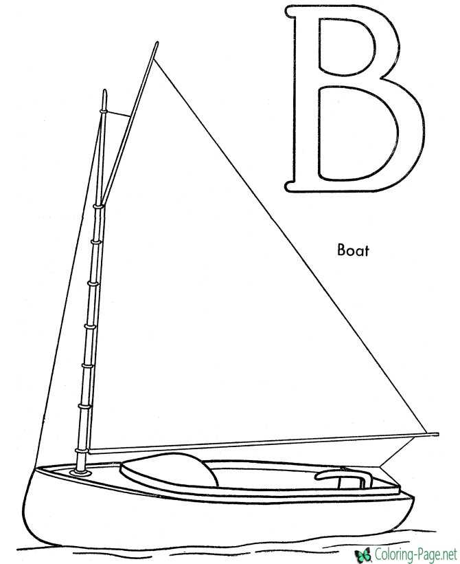 B is for Boat Coloring Pages