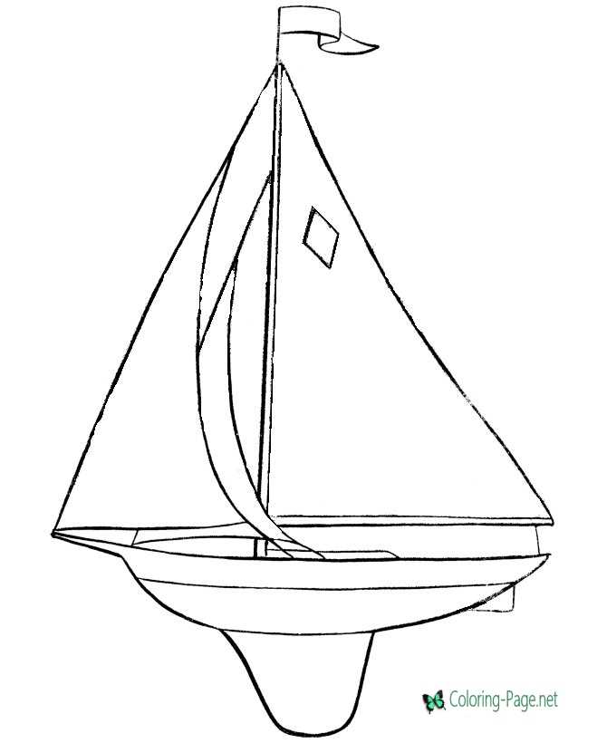 Toy Sail Boat Coloring Page