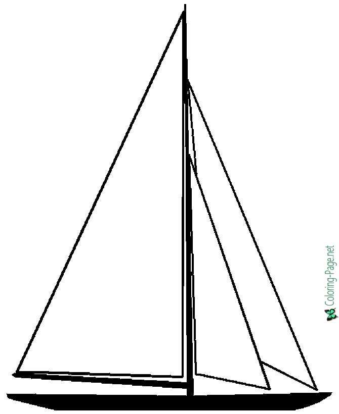 Sail Boat Coloring Page to Print and Color