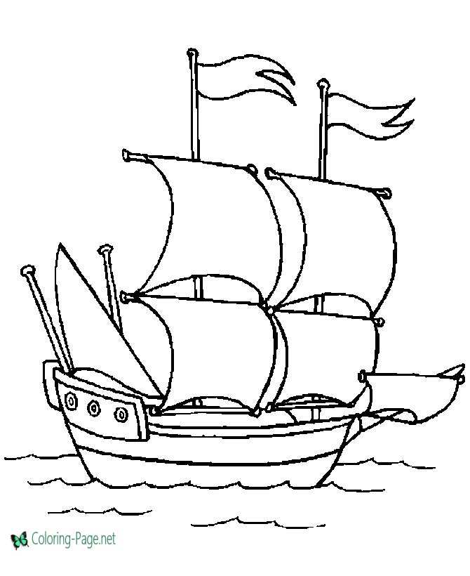 Pilgrim ship coloring sheets
