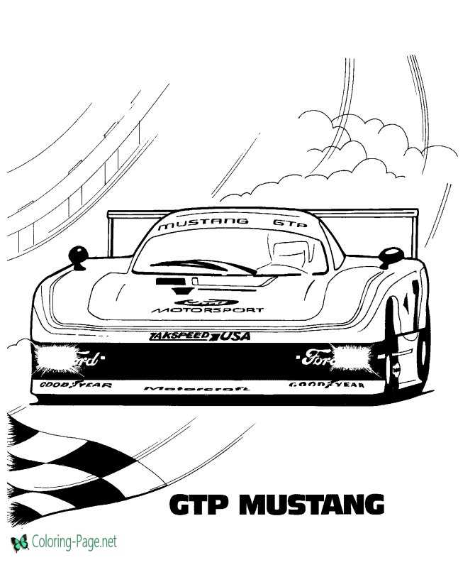 Cars Coloring Pages GTP Mustang