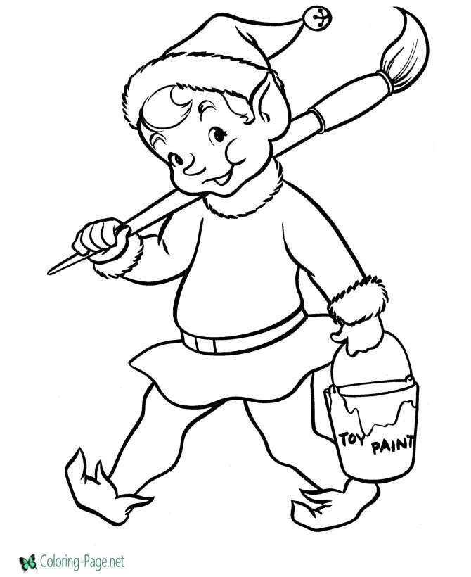 christmas-elf-christmas-coloring-pages
