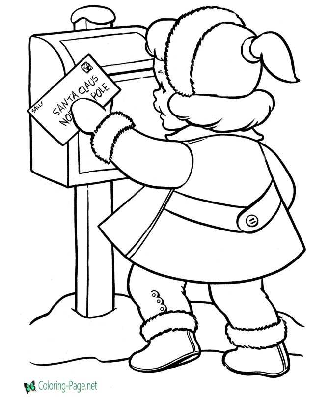 Letter to Santa Christmas coloring page