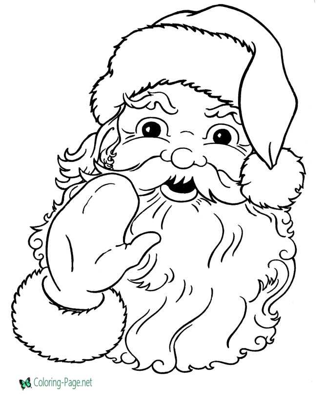 Christmas Coloring Pages Cute Santa