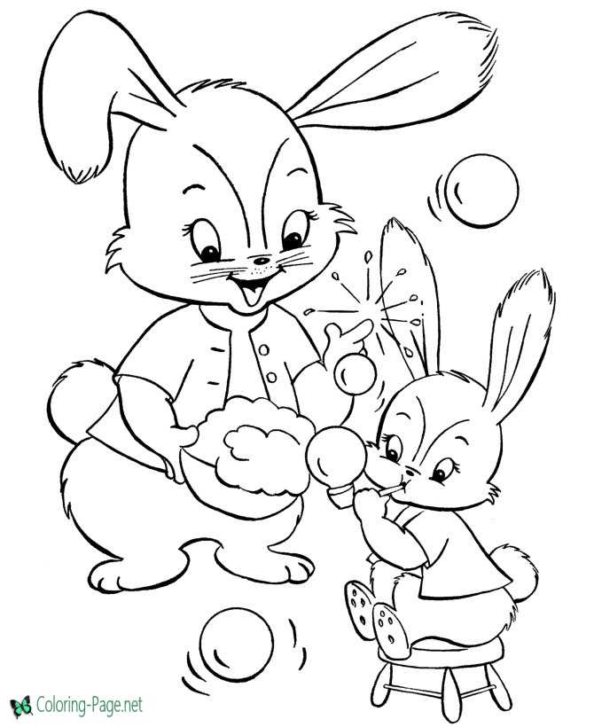 Easter bunny color sheet