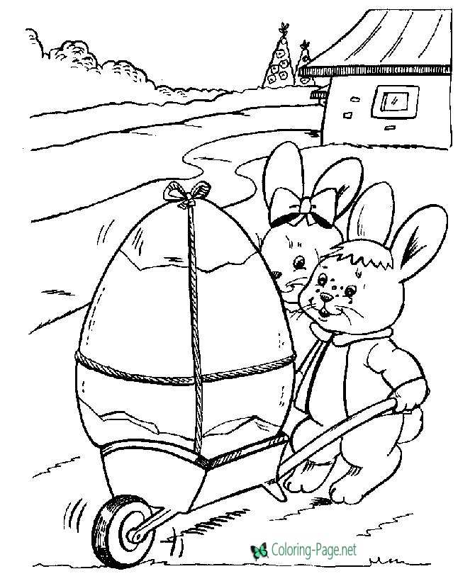 Bunny Eggs Easter Coloring Pages