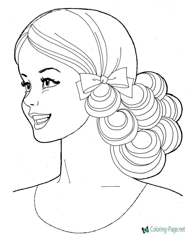 printable school coloring page for girls