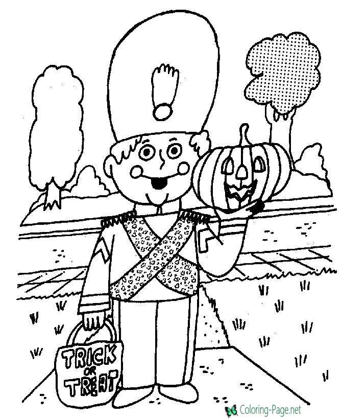 Halloween Coloring Pages Military Costume