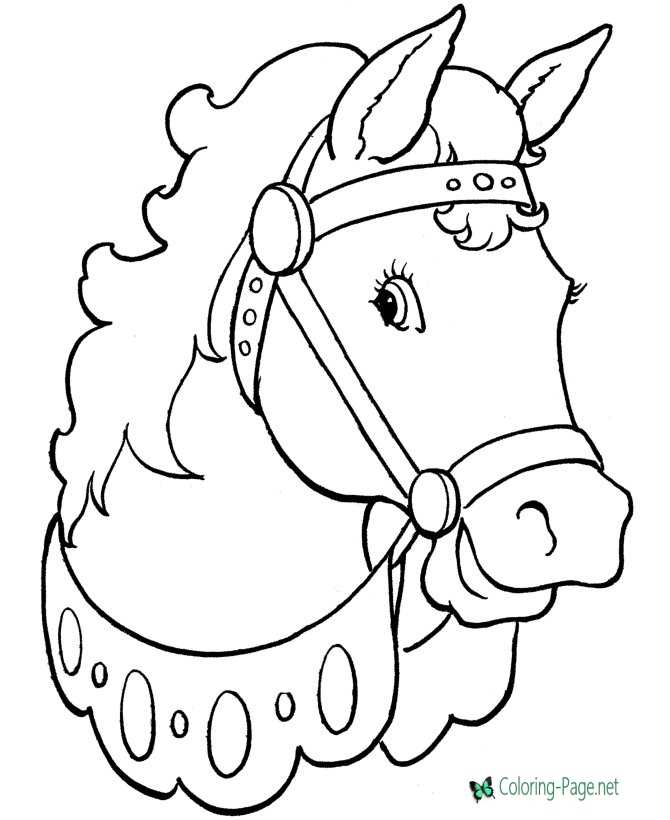 Horse Coloring Pages Cartoon Horses