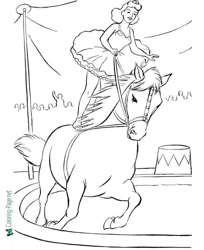 printable circus horse coloring pages