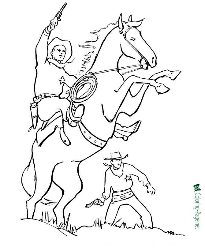 Cowboy Western Horse Coloring Pages