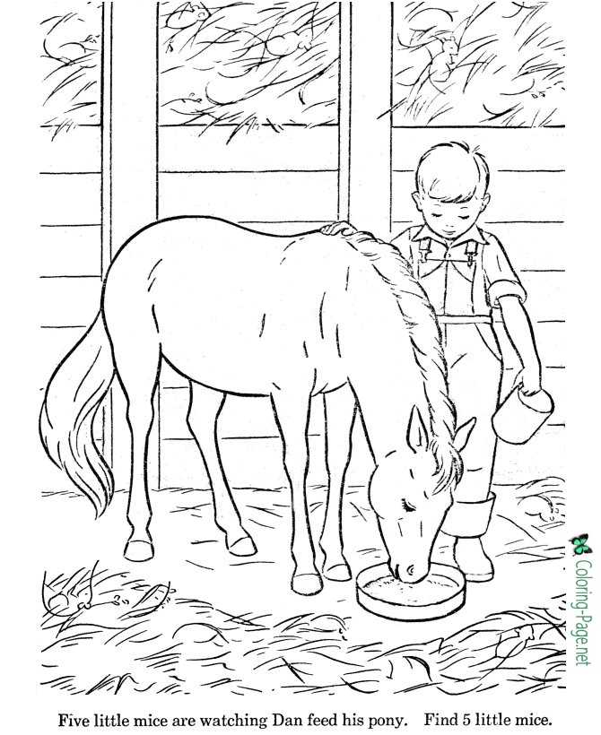 horse coloring worksheet