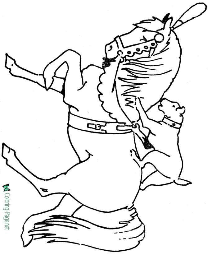 Horse Coloring Pages Circus Dog