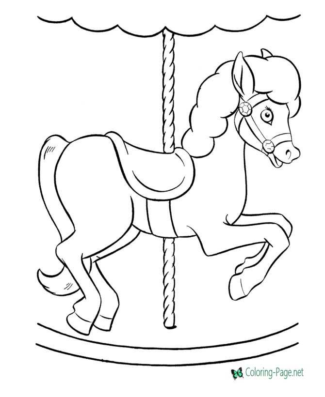 merry go round coloring page
