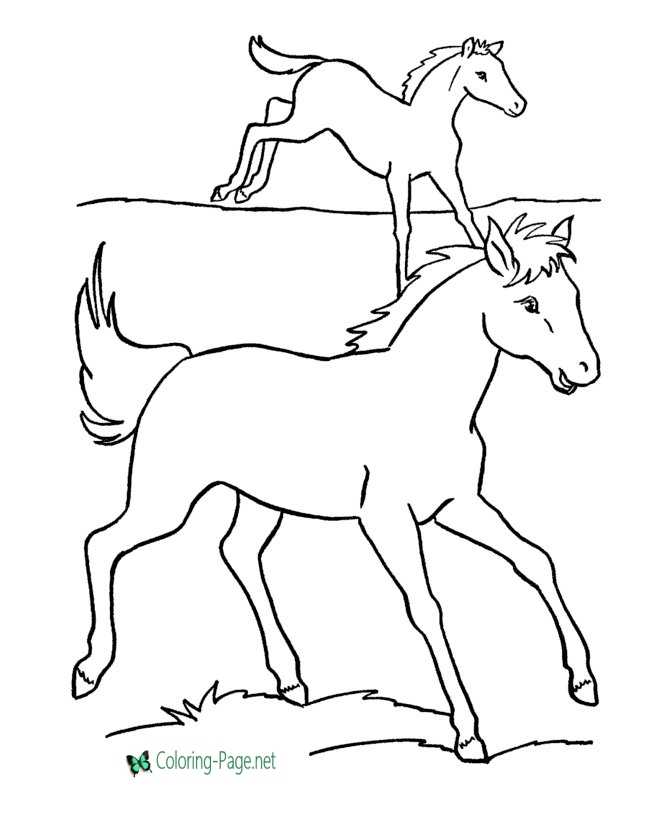 Horse Coloring Pages Running Horses