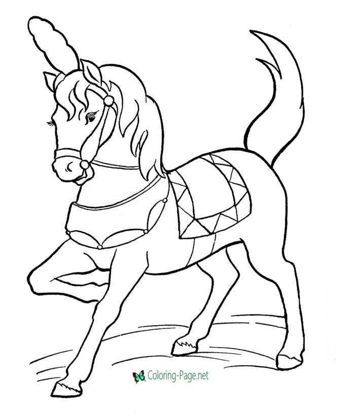 Horse Coloring Pages Circus Horses