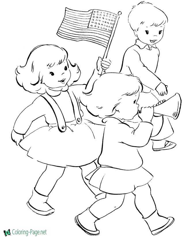 Parade Independence Day Coloring Pages