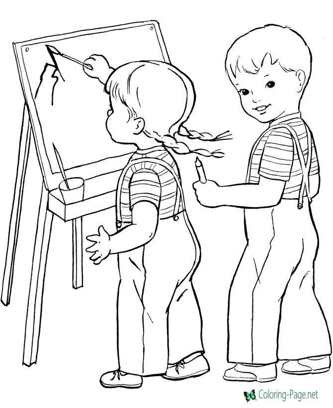 Kids Coloring Pages Girls Draw