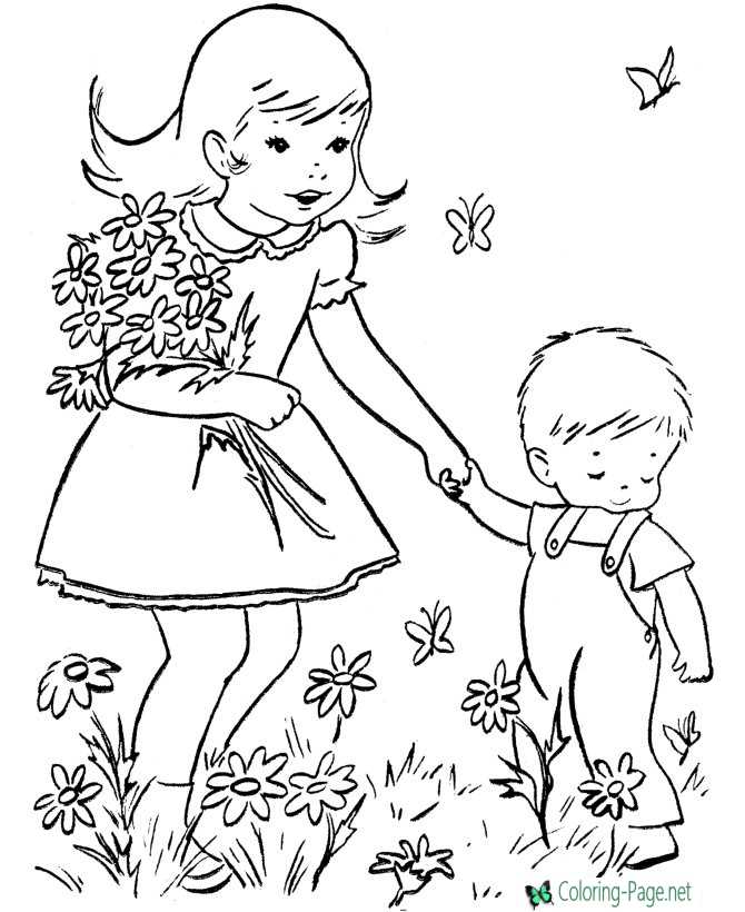Mother´s Day Coloring Pages Girls Gift