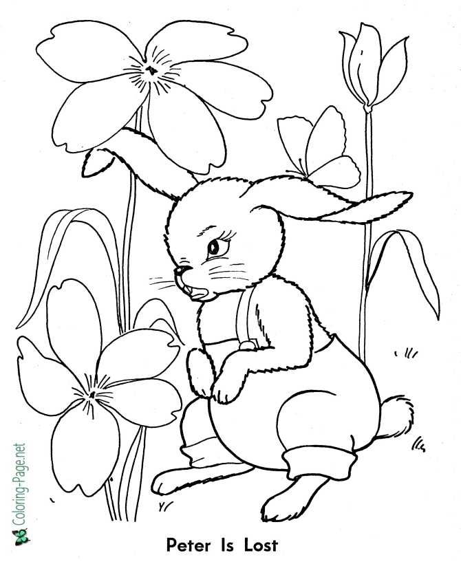 printable Peter Rabbit coloring page - Peter is Lost