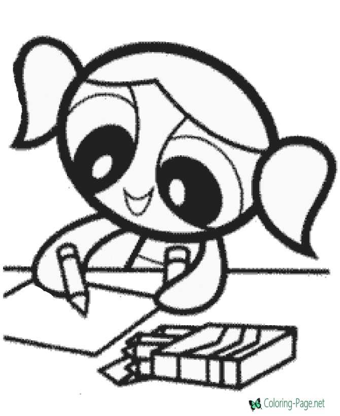 Powerpuff Girls coloring page to print for kids