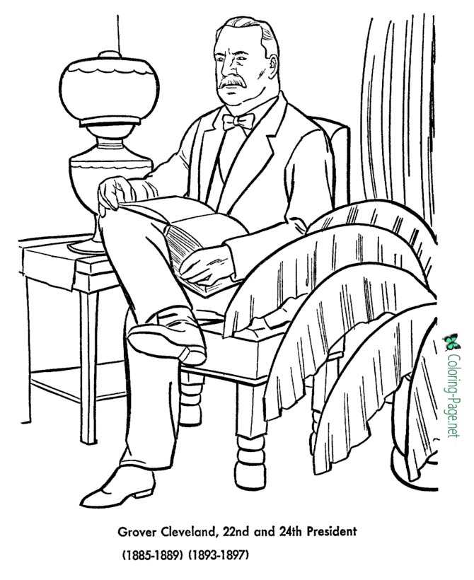 US Presidents Coloring Pages Grover Cleveland