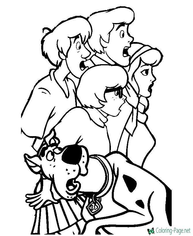 Scooby Doo Gang to Print and Color