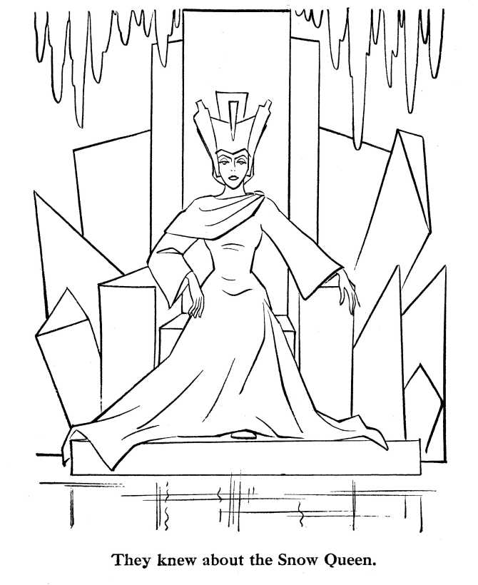 Snow Queen coloring page for children