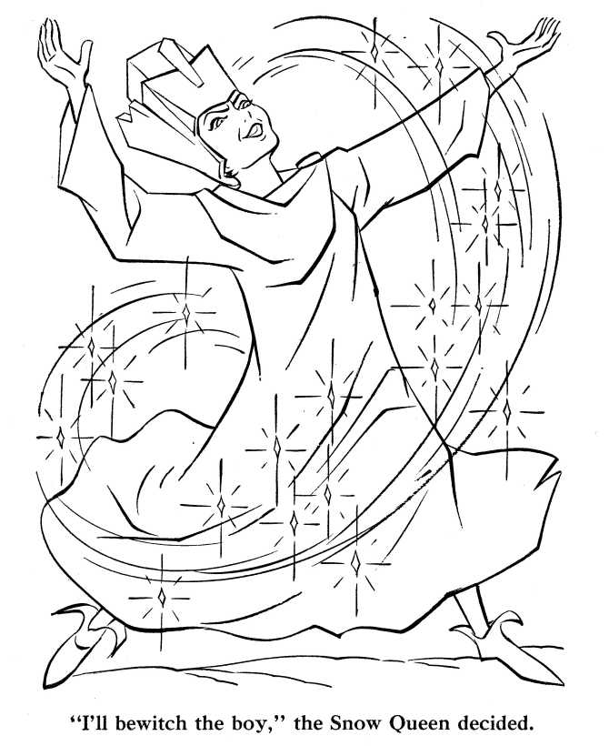 printable Snow Queen Bewitches Coloring Page