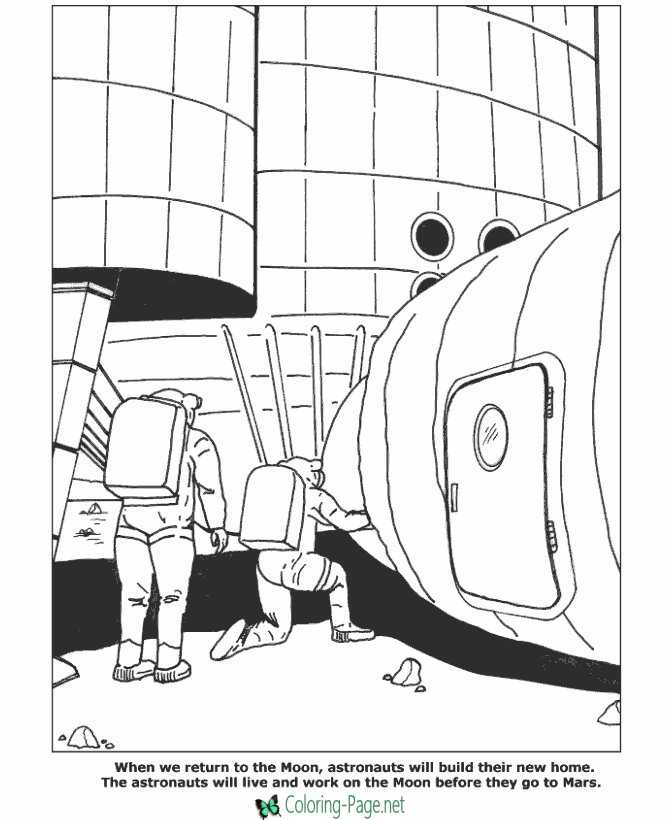 Space Coloring Pages Prepare for Mars