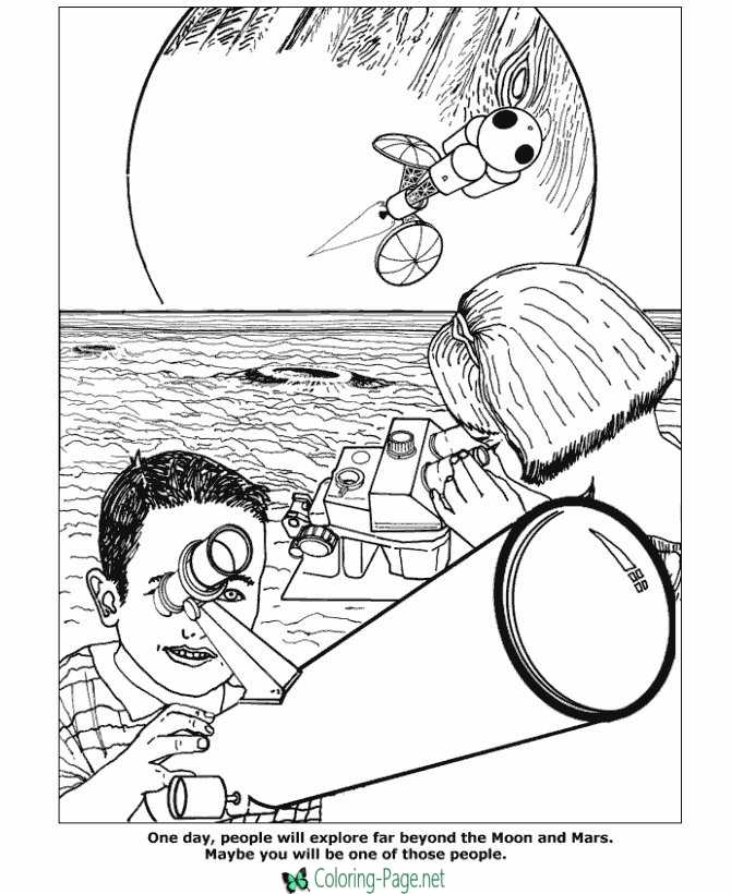 Space Coloring Pages Telescope