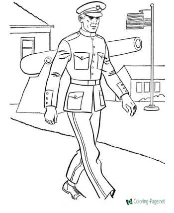 Military America coloring pages