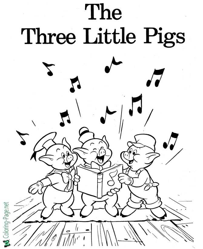 The Three Little Pigs Coloring Pages 01 - Fairy Tales