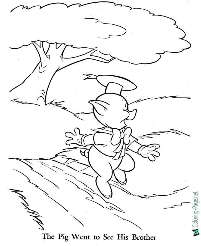 printable brothers - Three Little Pigs coloring page