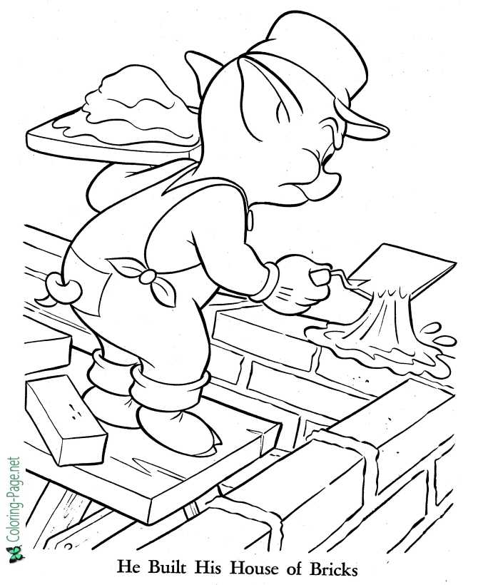 printable three little pigs coloring pages