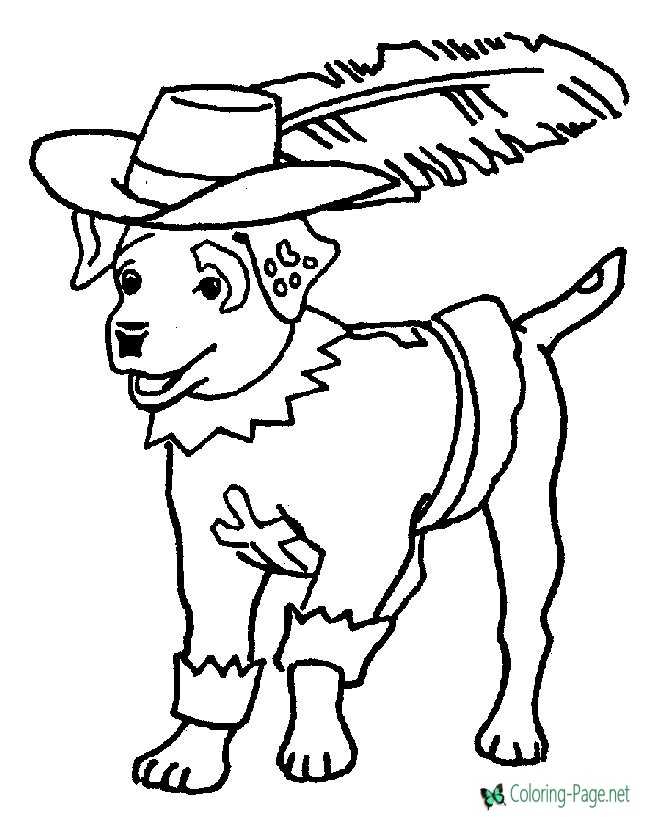 printable wishbone coloring page - Feather in His Hat