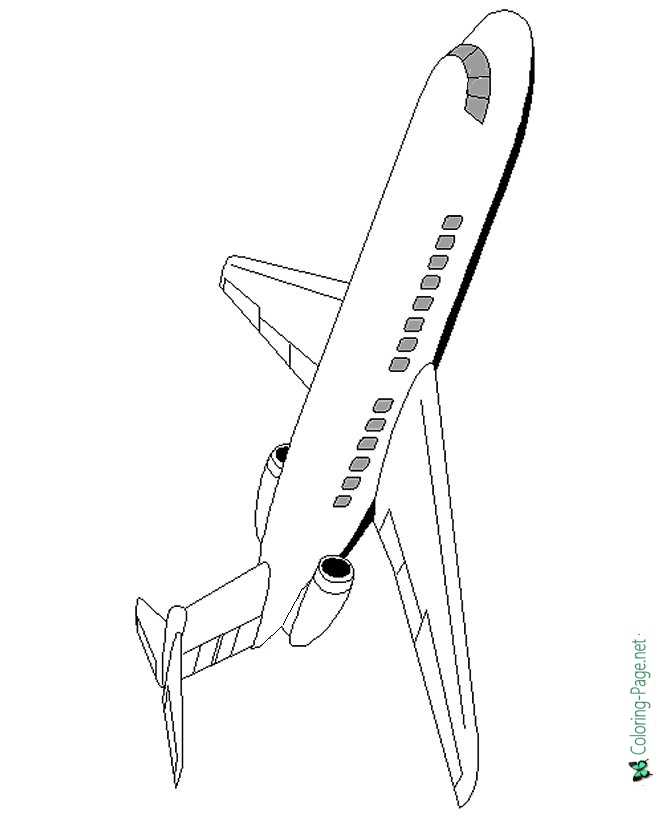 airplane coloring page for kids
