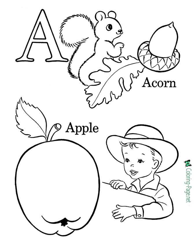 Free Alphabet Coloring Pages - Letter A